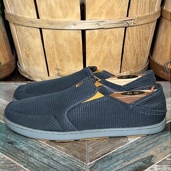 OluKai Nohea Mesh Gray Synthetic Slip-On Comfort Loafers Shoes Mens Size 8 - Picture 2 of 11